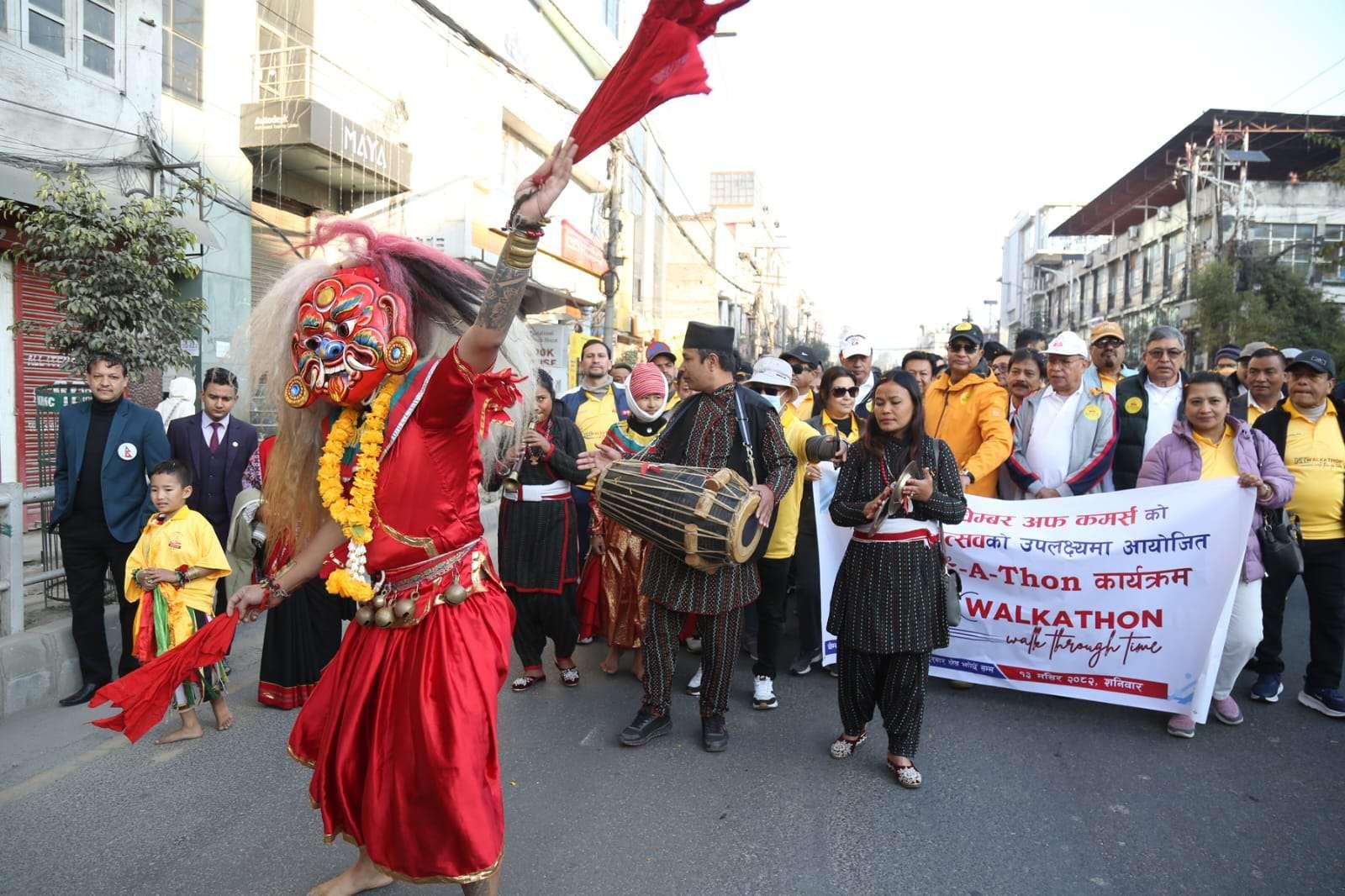 चेम्बरको हीरक जयन्ती : काठमाडौंमा वाकाथन, यवसायीहरुको मनोवल उकास्ने प्रयास