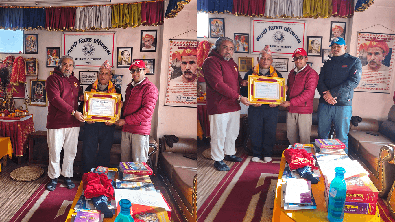 महर्षि दीपक प्रतिष्ठानद्वारा समाजसेवी पुष्कल गजुरेल सम्मानित