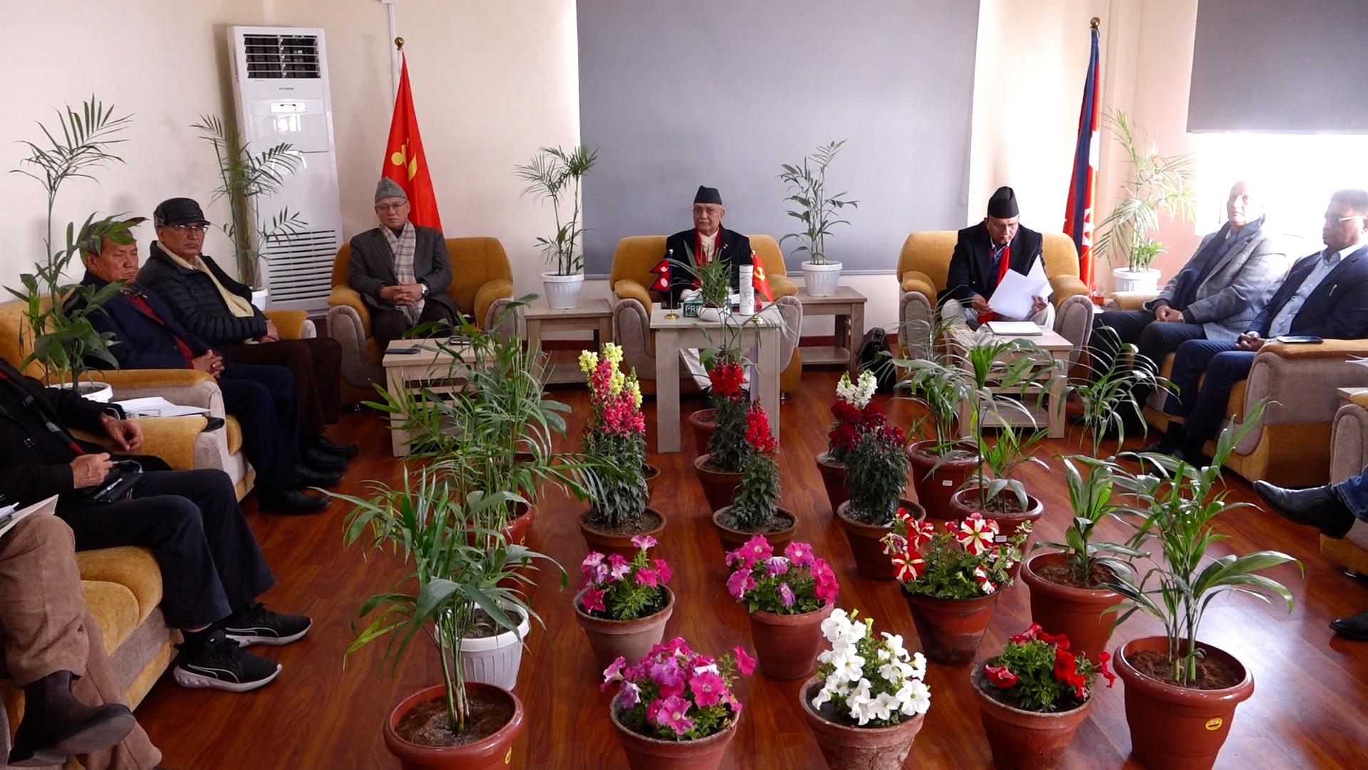 एमाले सचिवालय बैठक : भावी प्रधानमन्त्रीका रूपमा ओली अगाडि, प्रदेश र जिल्लागत उम्मेदवार टुङ्गो