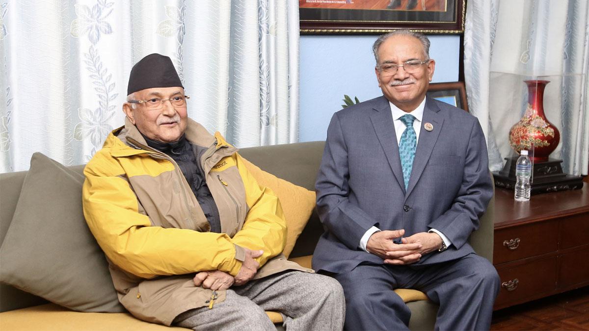 ओली र प्रचण्डबीच भेटवार्ता, चुनावी तालमेलबारे छलफल