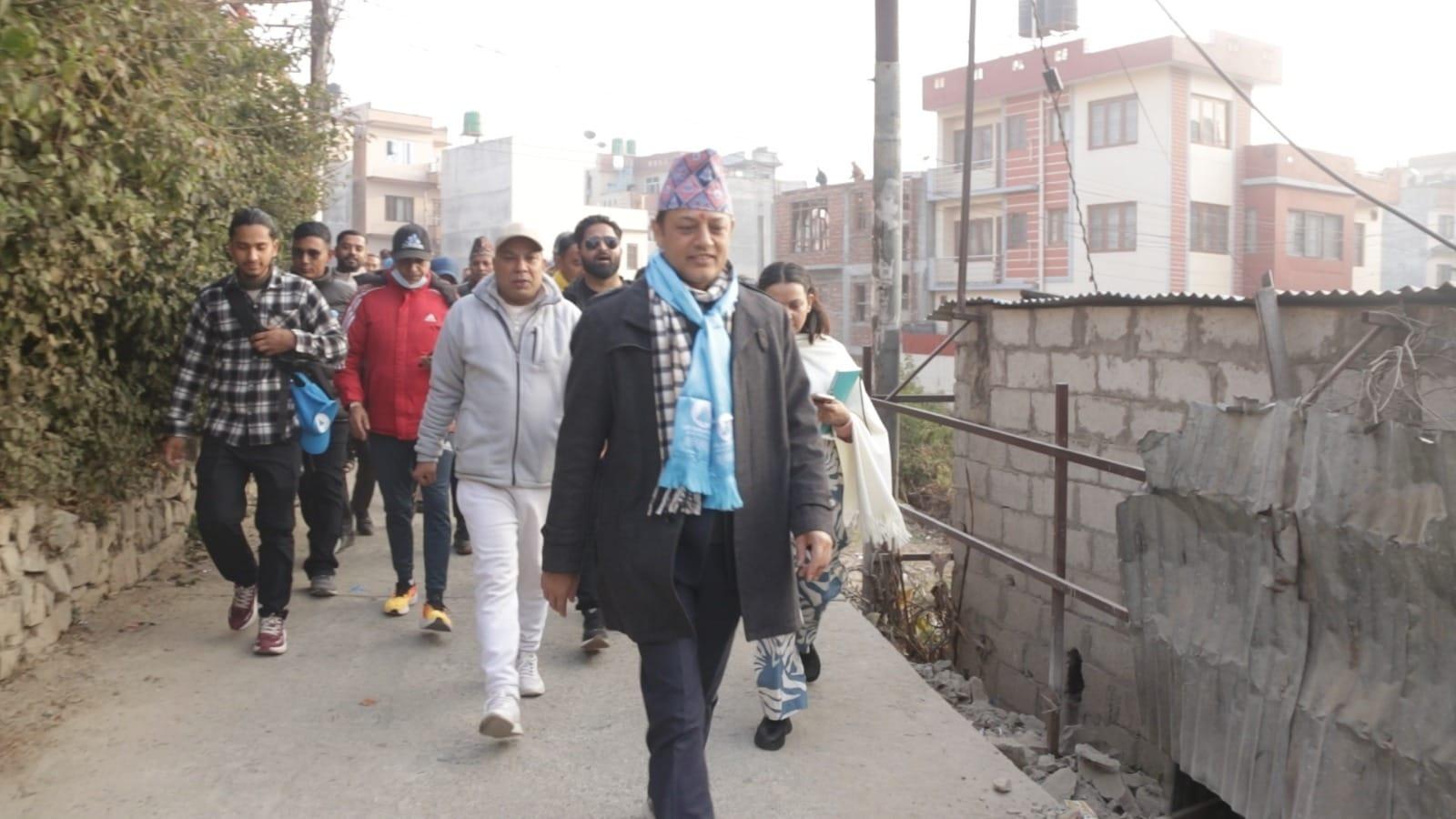 नागार्जुनमा रास्वपा उपसभापति अर्यालको घरदैलो, स्थानीय संरचना विस्तारमा जोड