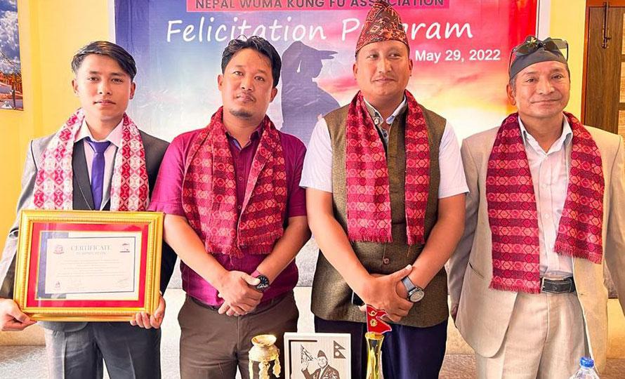 अन्तर्राष्ट्रिय पदक विजेता उमा कुङ्फु खेलाडी सम्मानित