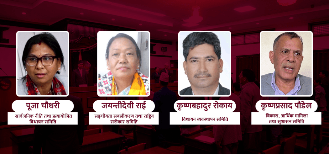 भागबण्डाका आधारमा राष्ट्रिय सभाका ४ समितिमा सभापति निर्विरोध चयन