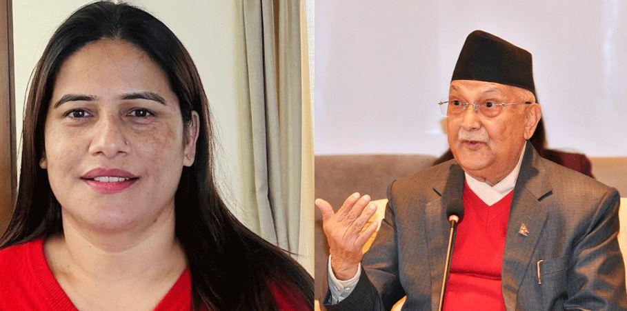 एमाले केन्द्रीय सदस्य तिम्सिनाद्वारा ओलीलाई राजीनामा दिएर पार्टी जोगाउन आग्रह
